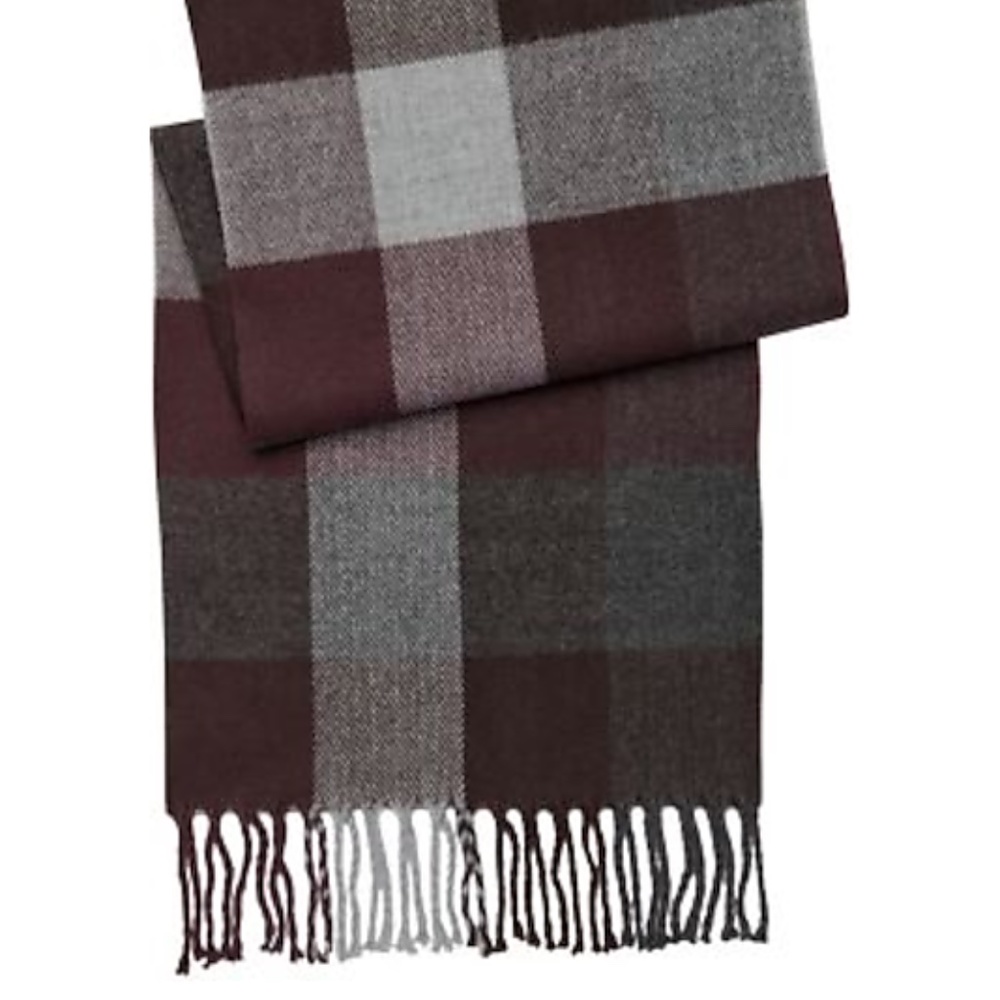NEW Pronto Uomo 🌨Burgundy & Gray Color 💨 Scarf🧣